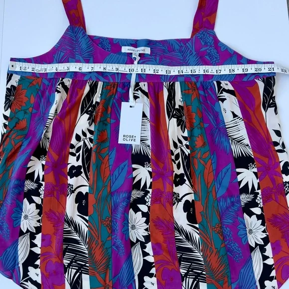 Rose & Olive Vibrant Floral Camisole - Purple, Orange, Black - Picture 4 of 5